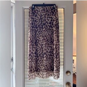 Zara Animal Print Lined Mesh Fabric Maxi Skirt in Size M